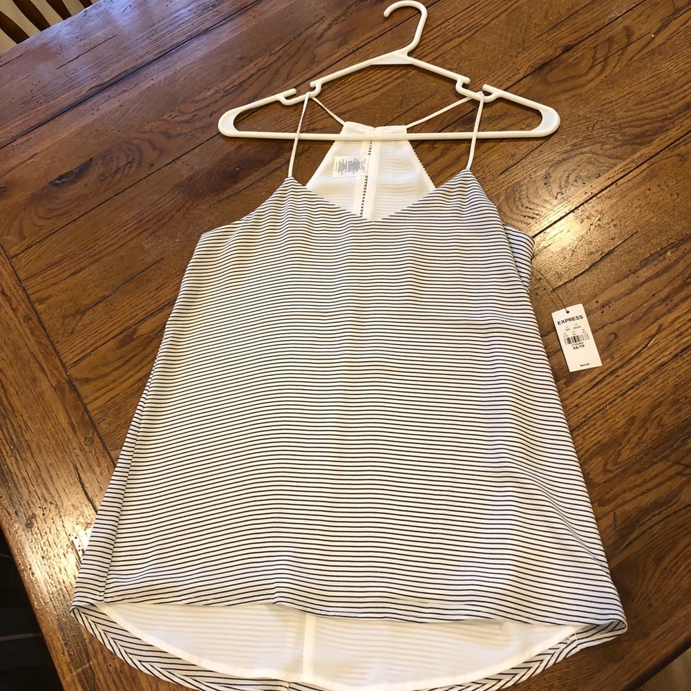 Express black and white spaghetti strap blouse